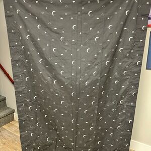 Black Canvas Bag with Moon and Star Print